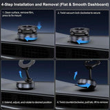 Universal Magnetic Car Phone Holder Strong Vacuum Suction Cup Mount for All Smartphones & Vehicles Foldable Design Works on Dashboard Gym & Bathroom Mirrors