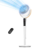 Bedroom Pedestal Fan, Quiet 20dB DC Air Circulator, 15 Speeds 5 Modes, 120° Oscillation, 12H Timer, 1050CFM Airflow, 37-45\" Adjustable Height, LED Light, Standing Fan with Remote