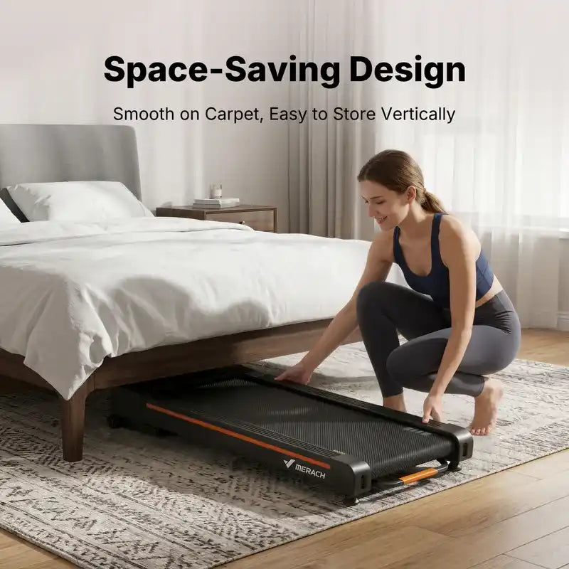 2-in-1 Walking Pad for Home & Office, 2.25HP Low-Noise Portable 265lbs Treadmill with LED Display for Walking and Jogging
