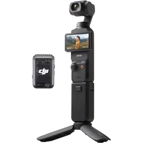 DJI Osmo Pocket 3 Creator Combo, Vlogging Camera with 1'' CMOS & 4K/120fps Video, 3-Axis Stabilization, Face/Object Tracking, Mic Included for Clear Sound