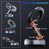 Universal Magnetic Car Phone Holder Strong Vacuum Suction Cup Mount for All Smartphones & Vehicles Foldable Design Works on Dashboard Gym & Bathroom Mirrors