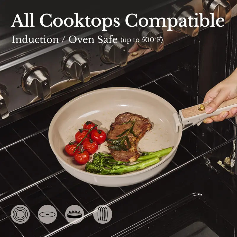 19Pcs Ceramic Cookware Set Nonstick with Detachable Handle