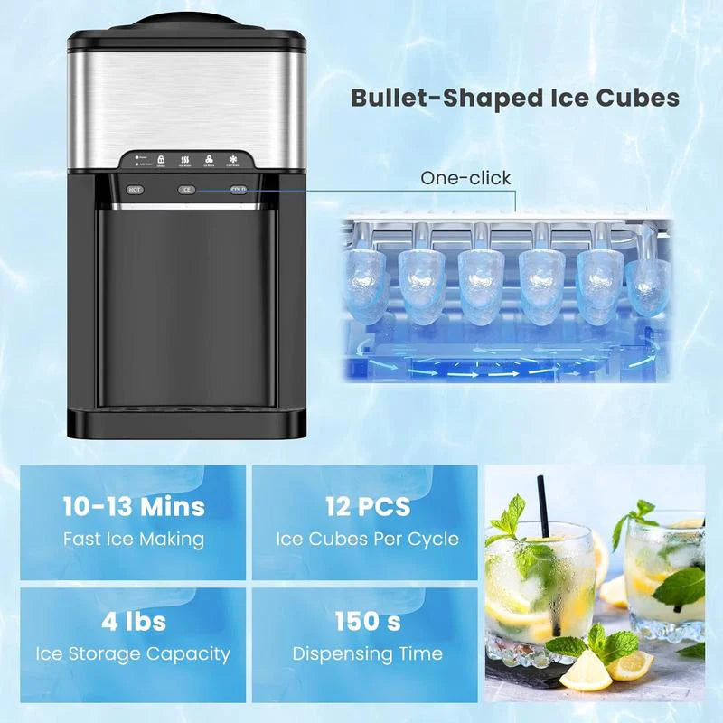 [ Linmited time deal ] 3-in-1 Countertop Water Dispenser (with Ice Maker) – Hot & Cold Water for Home, Kitchen & Office