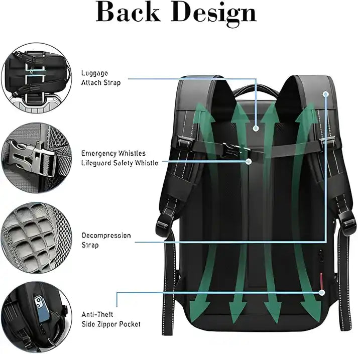 Large Travel Backpack For Women Men,Carry On Backpack,Hiking Backpack Waterproof Outdoor Sports Rucksack
