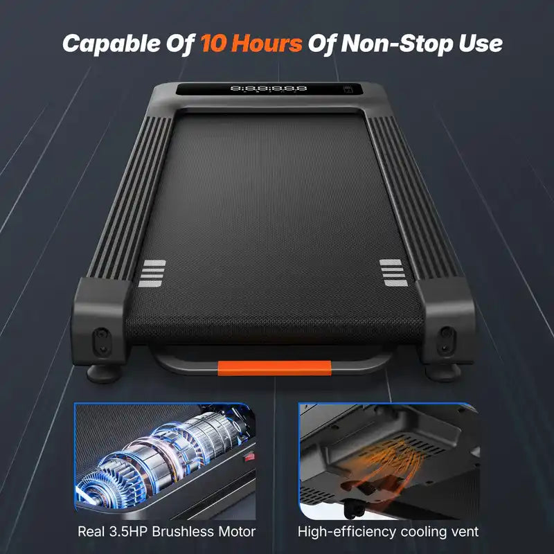 2-in-1 Walking Pad for Home & Office, 2.25HP Low-Noise Portable 265lbs Treadmill with LED Display for Walking and Jogging